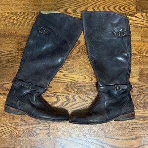 Stylish Dark Brown Leather Riding Boots